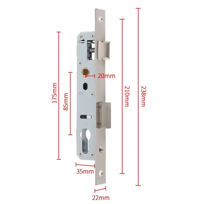 Serrure de porte universelle en aluminium 8520/8525/8530/8535, quincaillerie de porte extérieure sim