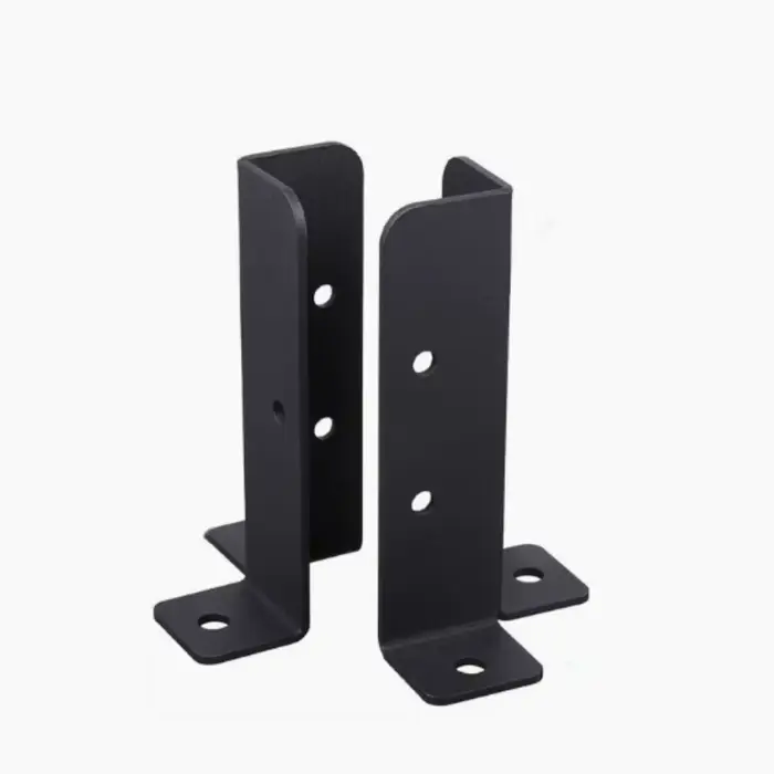 Supports de poteaux métalliques robustes 2 pièces, conception réglable pour l'installation de clôtur