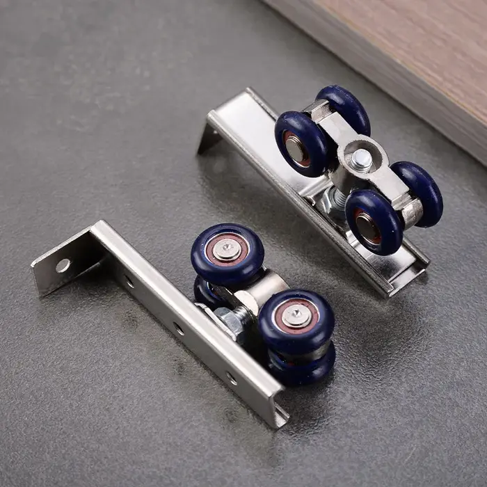 2 pièces/ensemble porte coulissante rouleau matériel portes coulissantes poulie 4 roues maison chambre