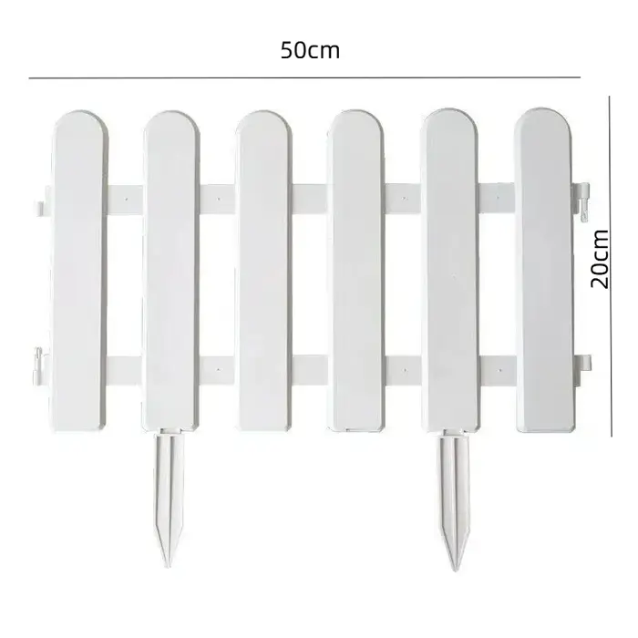 Lot de 5 clôtures de jardin en piquets blancs, bordures décoratives pour pelouses, parterres de fleu