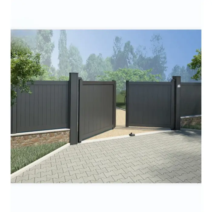 Porte de jardin en aluminium, porte automatique de confidentialité pour maison, nouveau design, port