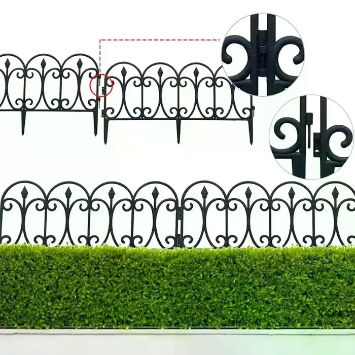 Clôture décorative de jardin extérieure, résistante à la rouille, clôture paysagère en fil métallique, clôtures pliantes pour patio, barrière pour parterres de fleurs.