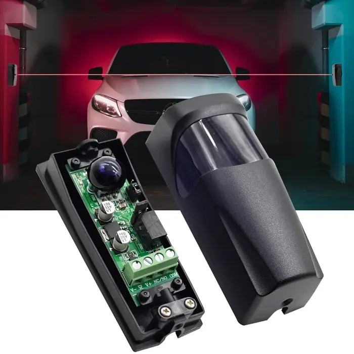 Capteur de photocellules infrarouges, détecteur de photocellules pour porte de garage, batterie non 