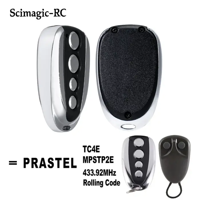 Télécommande de porte de Garage PRASTEL TC4E / MPSTP2E, 433mhz, transmetteur de Code roulant, porte-