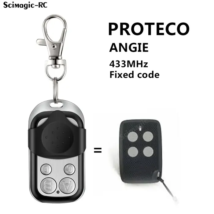PROTECO ANGIE – télécommande de Garage 433.92MHz, transmetteur à Code fixe, porte-clés