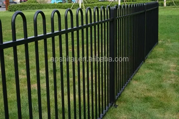 Clôture de jardin en acier galvanisé à chaud, résistant à la friction, avec revêtement en poudre noi