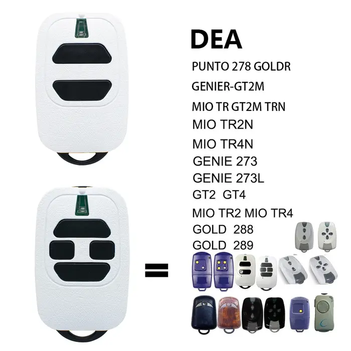 DEA GTI2 GTI4 télécommande de Garage Compatible DEA GT2 GT4 MIO TR2 TR4 R2N TR4N or 288 289 273 Code roulant 433MHz ouvre-porte