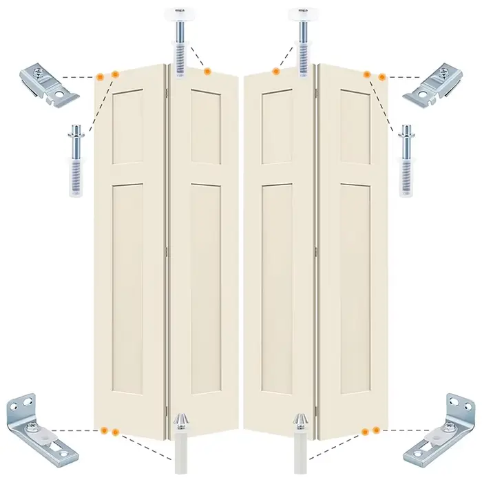 Kit complet de quincaillerie pour porte pliante pour placard coulissant – Supports essentiels, pivot