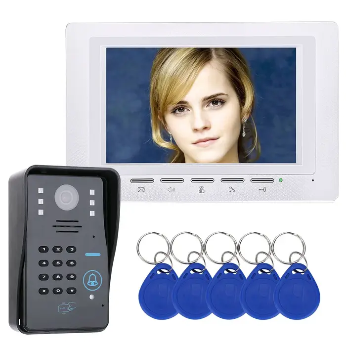 Sonnette d'interphone vidéo avec mot de passe RFID, caméra IR, système de contrôle d'accès de ligne 
