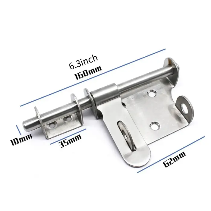 Loquet de sécurité coulissant en métal antirouille avec trou pour cadenas, installation facile pour 