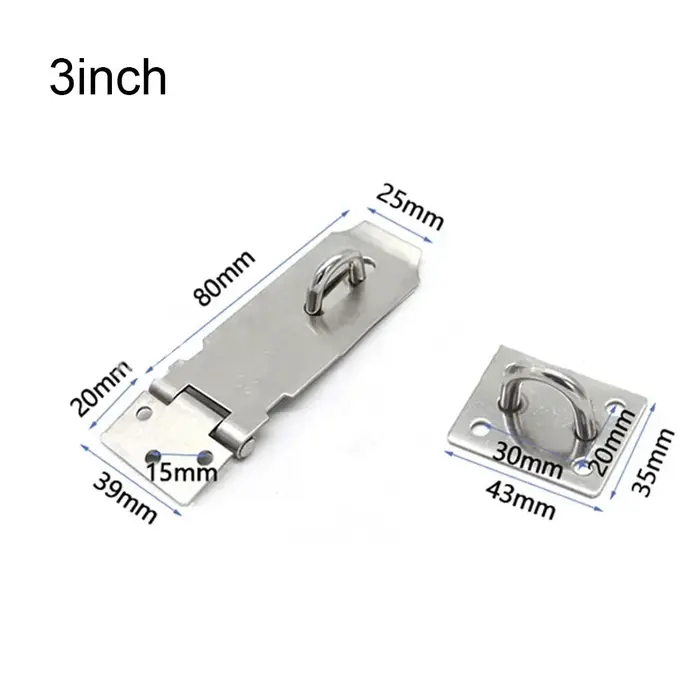 Serrure de porte en acier inoxydable, loquet de porte d'abri, 2,2 antivol domestique, vis de constru