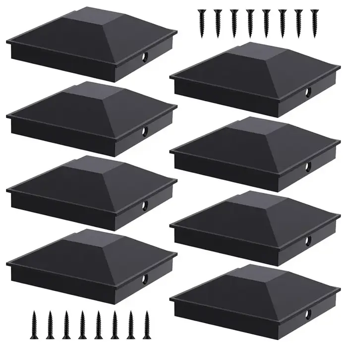 BSEVB-8PCS Capuchons de poteau de clôture de 5 pouces avec 16 vis et installation facile, robustes e