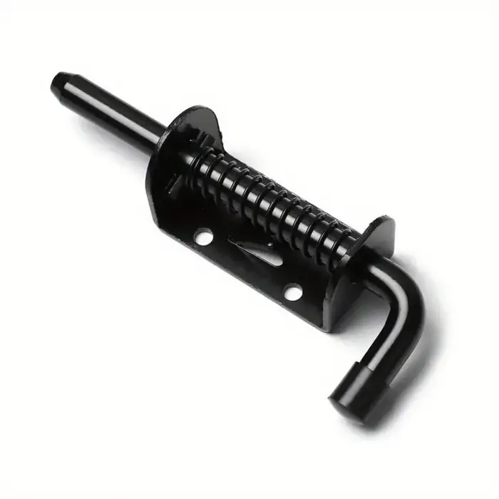 2 pièces Loquet de porte coulissant robuste en acier au carbone avec verrou à ressort