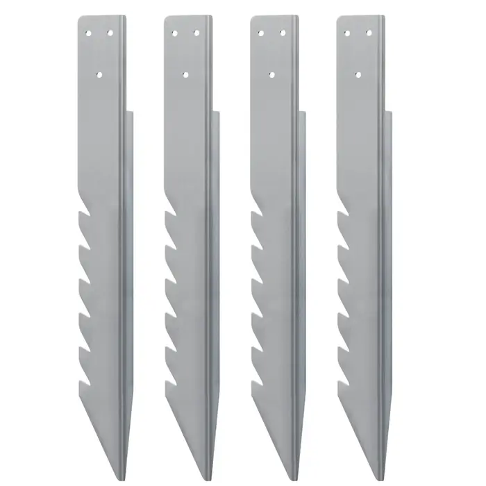 FLYY-4Pcs Ensemble de 4 ancrages galvanisés pour poteaux de clôture, pointes de fixation au sol rési