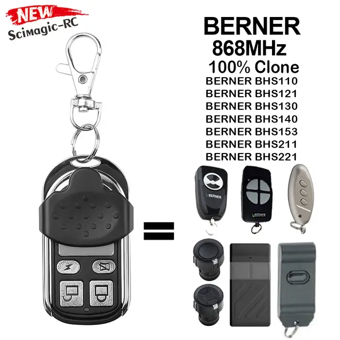 Clone BERNER 868mhz Télécommande BHS110 BHS121 BHS130 BHS153 BHS140 BHS221 BHS211 Berner 868 Porte d