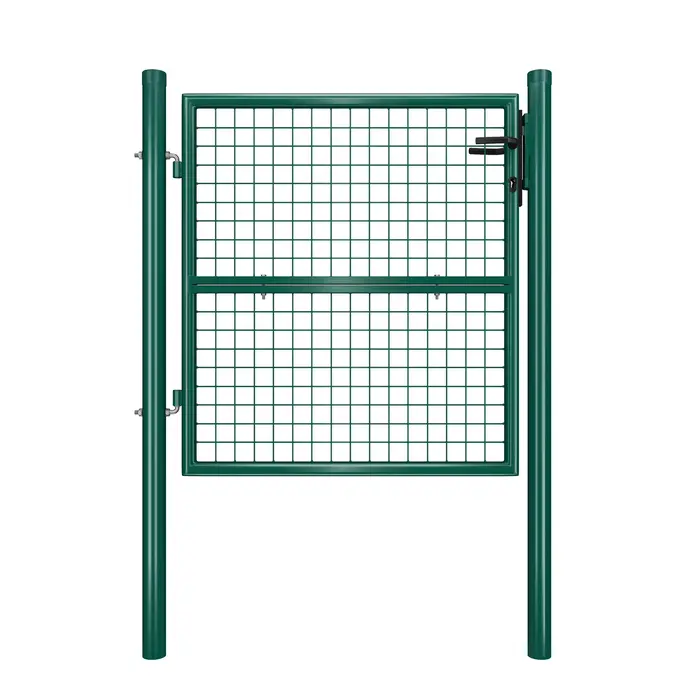 Porte de clôture de jardin en maille d'acier galvanisée avec poignée de porte de serrure et porte de