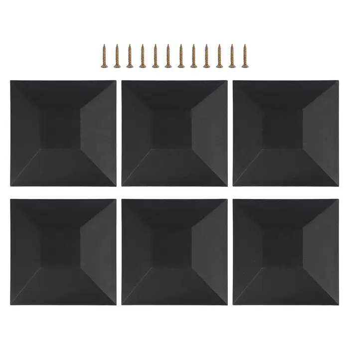 Couvre-poteaux de clôture résistants aux intempéries, 3,5 x 3,5 pouces, finition noire givrée, const