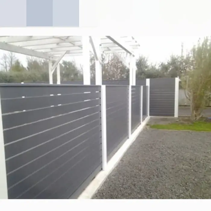 Clôture extérieure en aluminium de confidentialité horizontale d'écran de jardin en métal de 8 pieds de haut