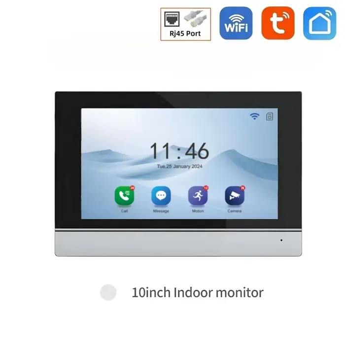 TUYA-Interphone vidéo avec écran tactile, sonnette filaire POE, Wi-Fi sans fil, contrôle d'accès RFI