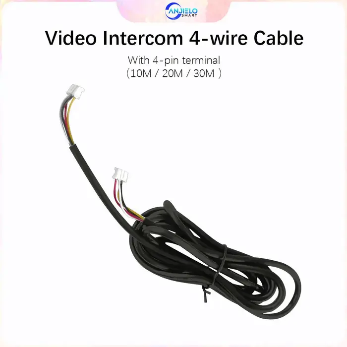 ANJIELO Câble de système d'interphone vidéo à 4 fils avec terminal à 4 broches Connecteur mâle 10M 2