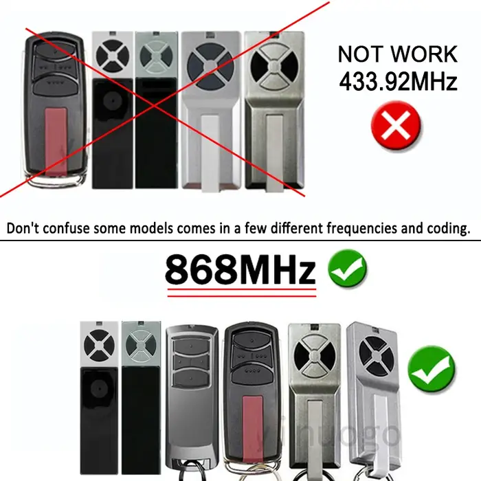 Pour télécommande de porte de garage/portail 868 MHz TX2REV TX4REV TX4REVF TX4EVF TX2EV TX4EV