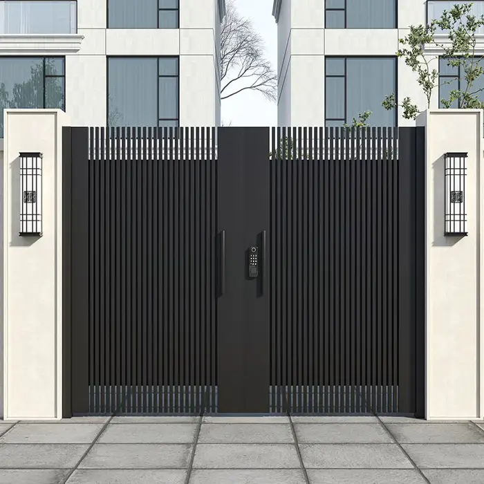 Porte extérieure de cour de maison en alliage d'aluminium, porte de jardin, en acier inoxydable, en 