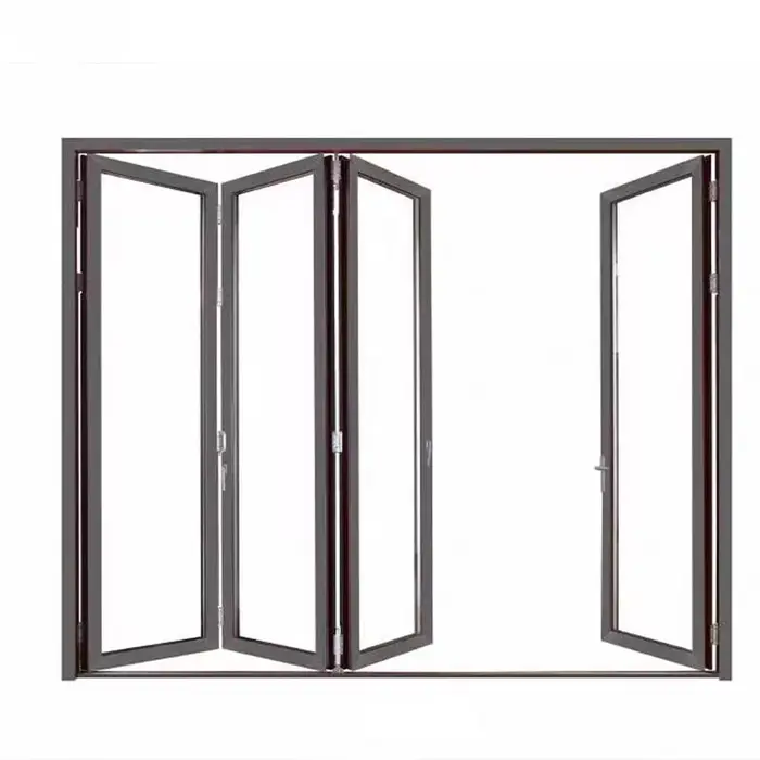 Portes pliantes en alliage aluminium Patio prix maison pivote en verre système de cadre de porte en 