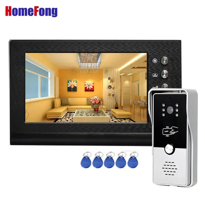 Homefong 7 pouces RFID interphone maison vidéo porte téléphone sonnette avec caméra porte contrôle d