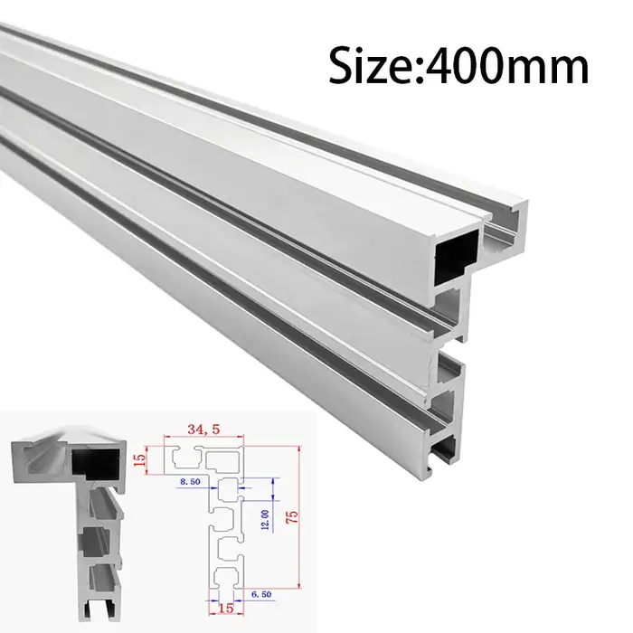 Clôture profilée en aluminium 40/60/80/100CM, Type 75, piste à onglet, support en T, supports coulis