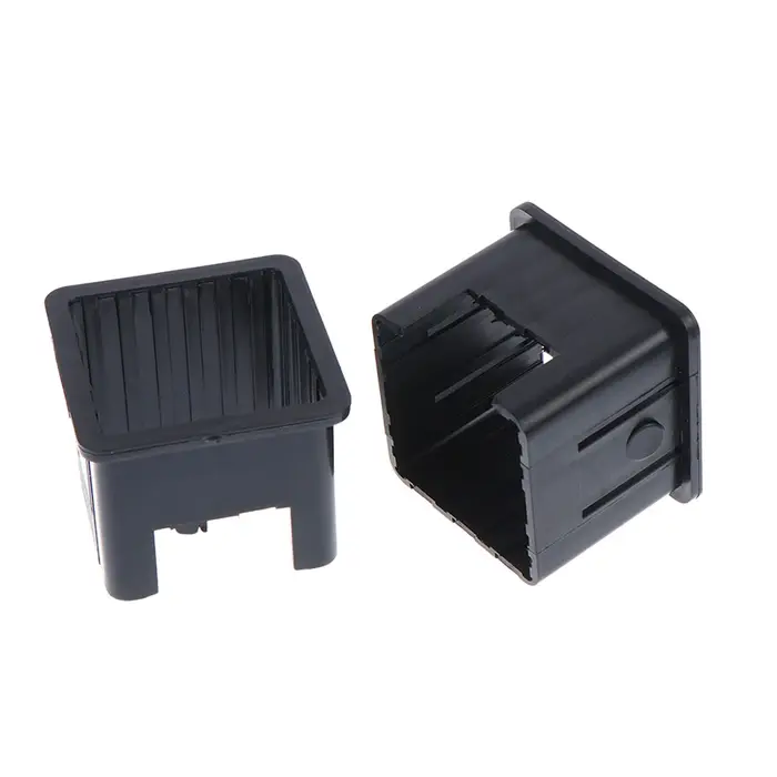 Manchons coulissants noirs pour tubes carrés, 5 pièces, pour couvercles de tubes, inserts de glisse 