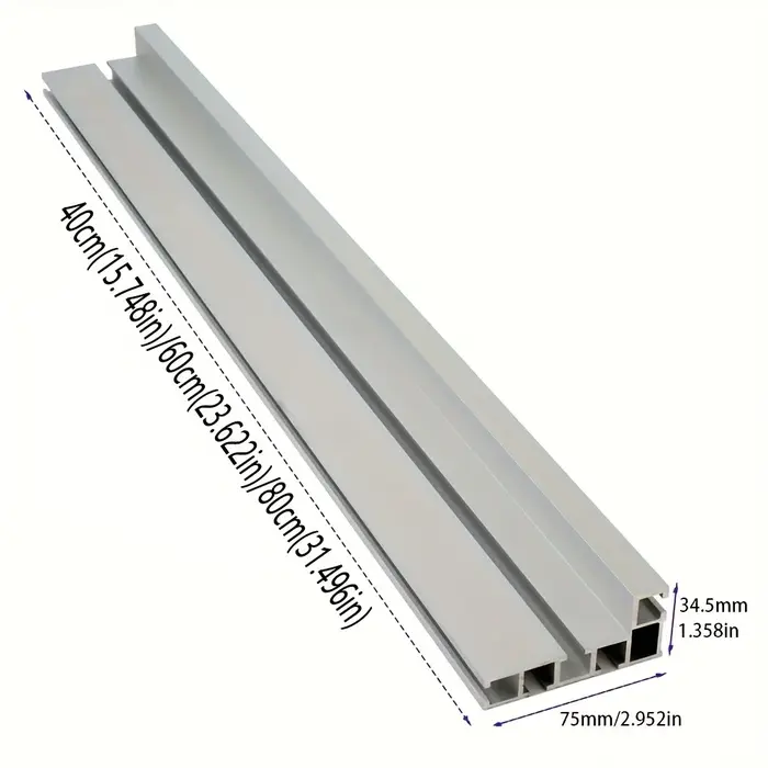 Clôture profilée en aluminium de 40cm, Type 75, piste à onglet, support de piste en T, supports coul
