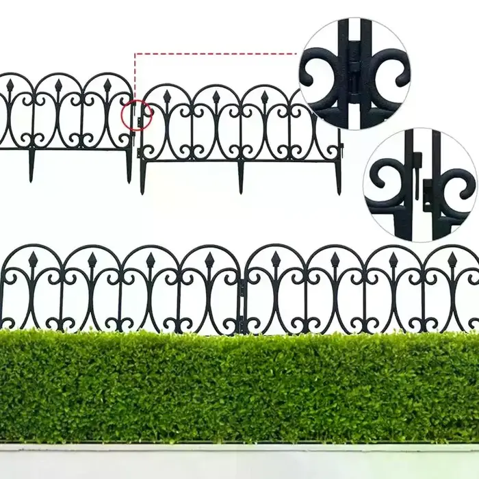 Clôture décorative de jardin, barrière extérieure antirouille en fil métallique, clôture pliante pou