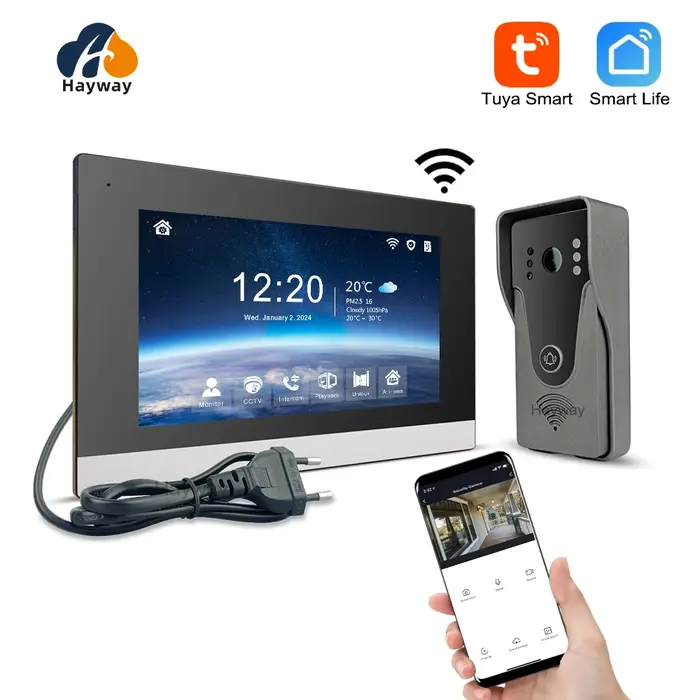 Système d'interphone vidéo 1080P, interphone pour maison, TUYA, WiFi sans fil, intelligent, avec vis