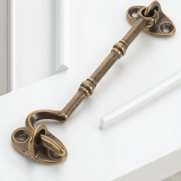 Loquet à œil en laiton pour porte, fenêtre, portail de grange, placard coulissant, patio – Verrou de