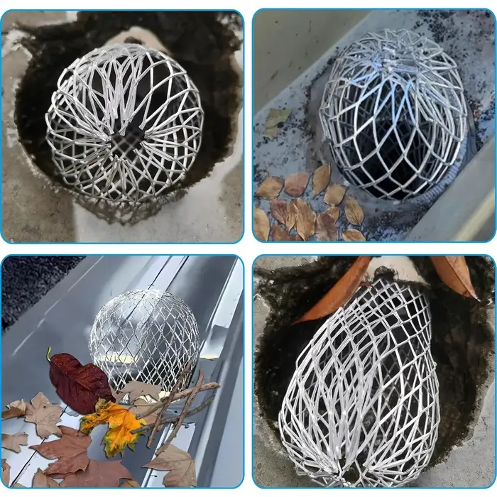 Lot de 8 pièces de grilles de protection en maille métallique en aluminium pour gouttières