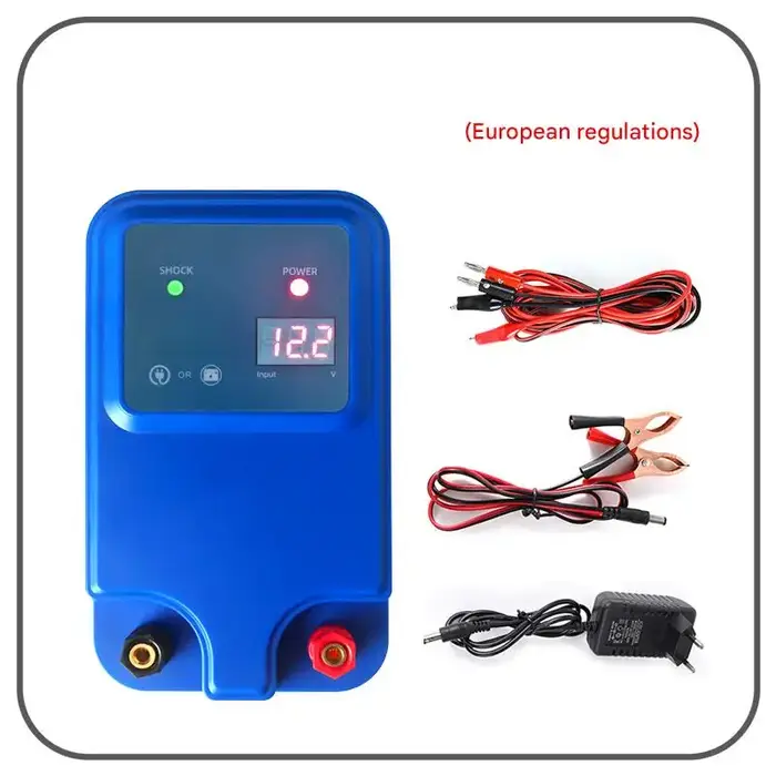 Électrificateur de clôture électrique 1.5J 10KM, chargeur de clôture OEM, contrôleur agricole Portab