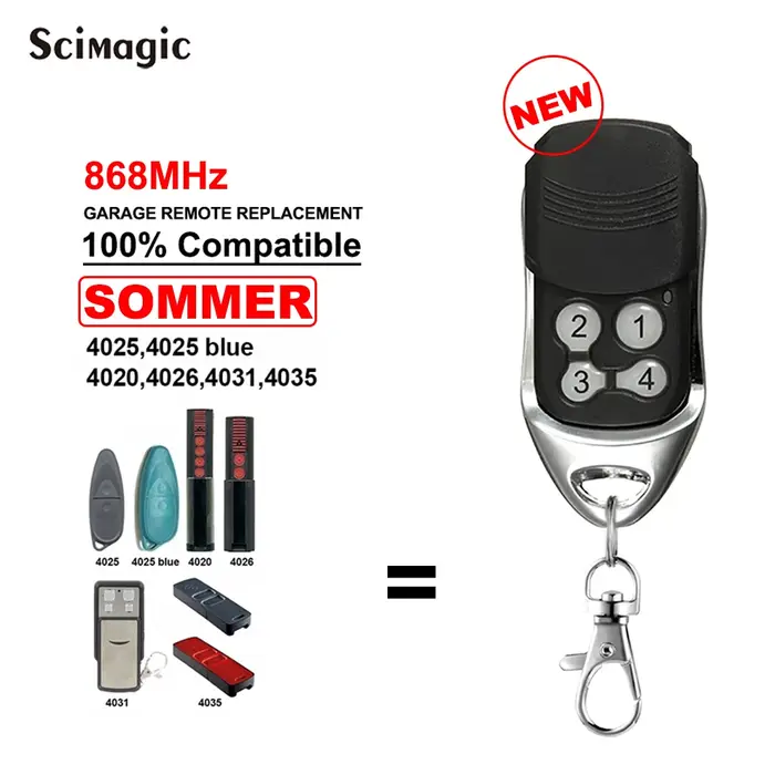 SOMMER APERTO 4025V000 4020 TX03-868-4 4026 TX03-868-2 4031 4025 4011 Télécommande de porte de garage 868MHz Ouvre-porte