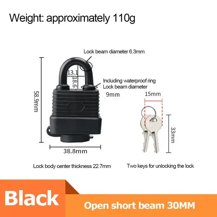 Heavy-duty Plastic Covered Padlocks Keyed Alike Rubber Waterproof Lock Gate Locks Home