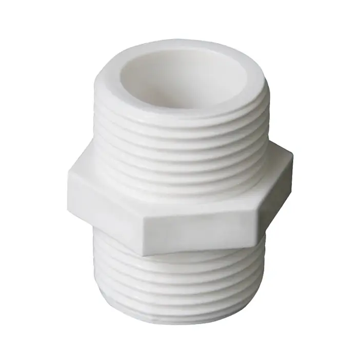Raccord de tuyau UPVC droit à double filetage mâle BSP 1/2" 3/4" 1" 1-1/4" 1-1/2" 2" 20/25/32/40/50/