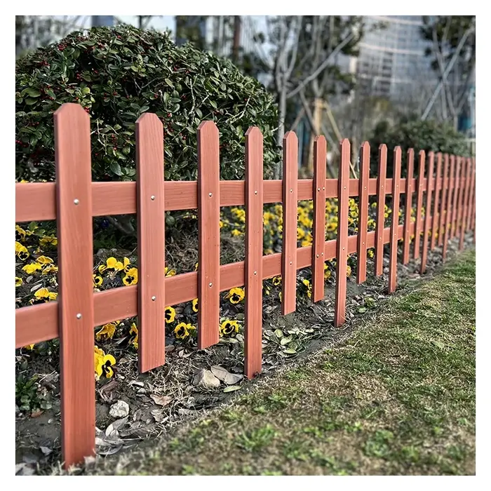 Clôture de jardin résistante à la Corrosion, Design en Grain de bois PVC, garde-corps extérieur droi