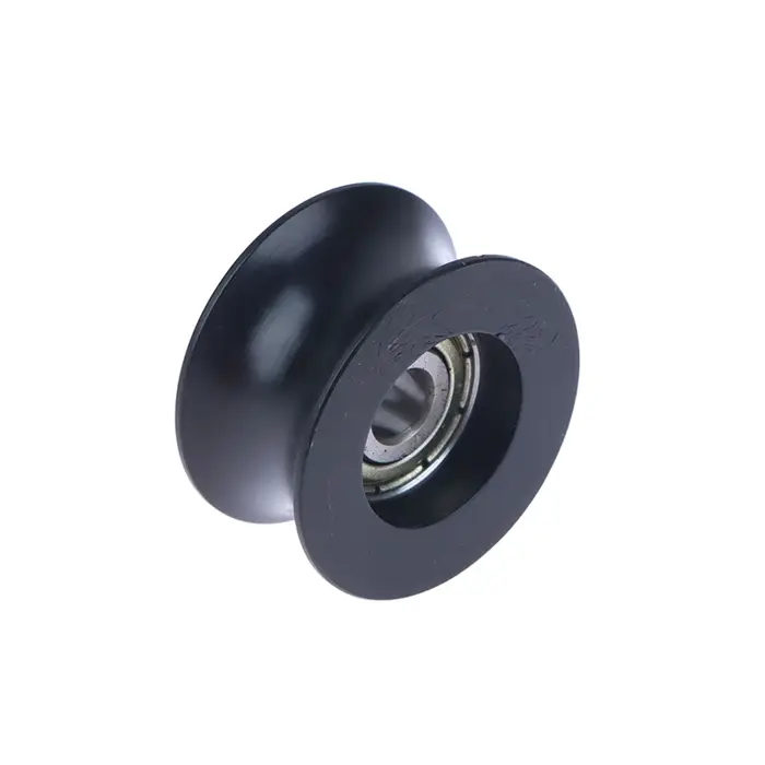 Chaud! Revêtement en caoutchouc noir pour roue de piste de 14mm de diamètre, 5x26x13, roulements en plastique enveloppés de Nylon POM, poulie, rainure en forme de U
