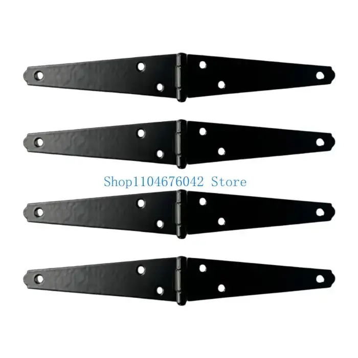 Charnières robustes noires pour portes de hangar, portails, meubles, clôtures en bois et portes d'ar