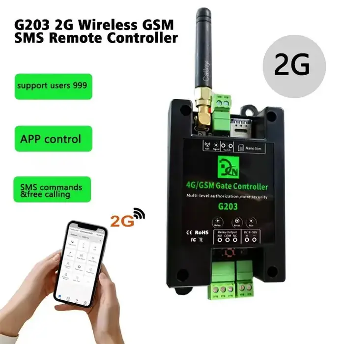 Ouvre-porte GSM, télécommande sans fil 2G/4G pour portails, portes, garages, coque industrielle en A