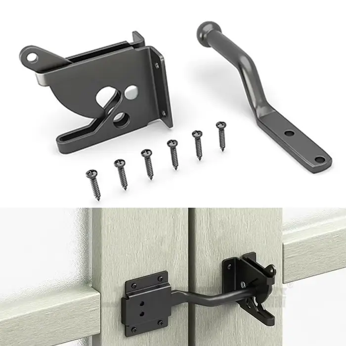 Loquet de porte automatique avec boulon, pour pâturage, clôture de jardin, porte de ferme, en acier 
