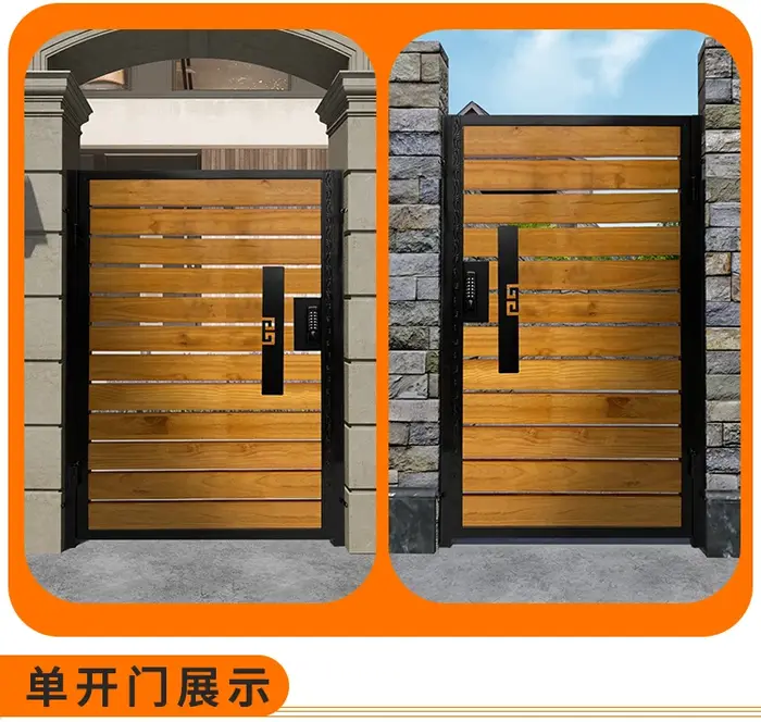 Porte de maison de jardin européenne en acier inoxydable, porte de cour extérieure décontractée, gra