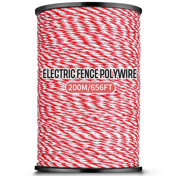 Rouleau de corde de clôture électrique en polywire, 200/500M, avec corde en Poly d'acier, pour clôtu