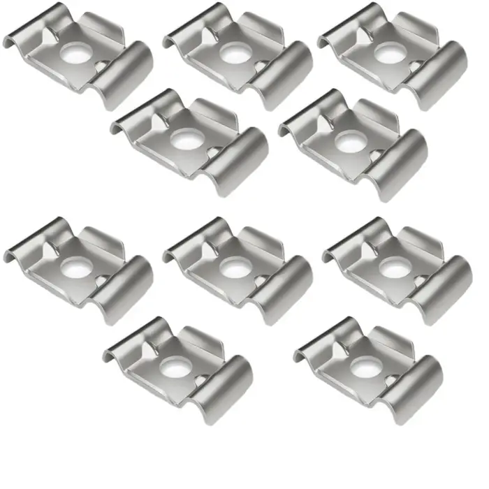 Pinces de fixation de clôture en acier inoxydable, conception antivol, support de clôture en maille,