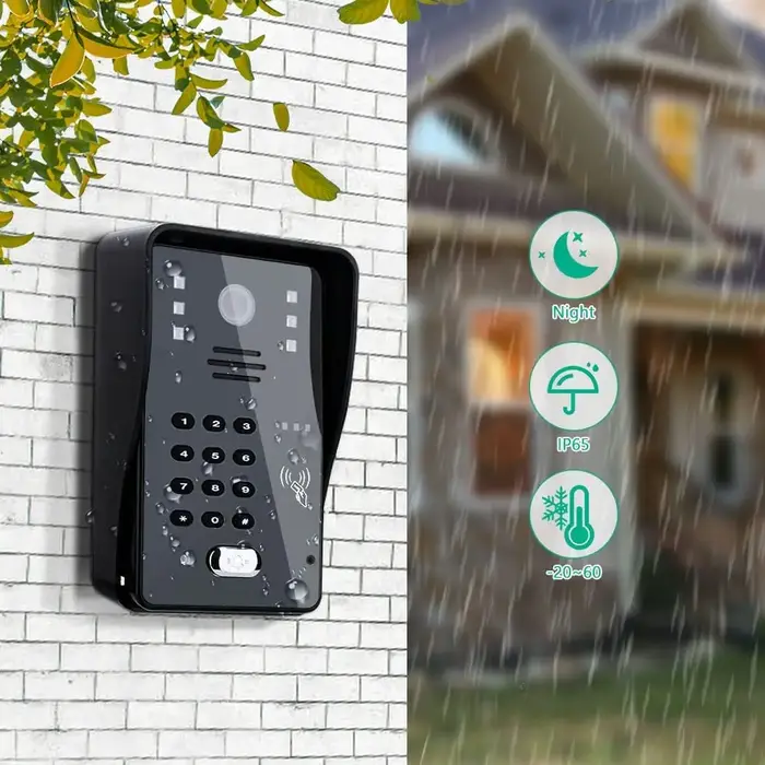 Visiophone interphone sonnette uniquement mot de passe RFID IR-CUT 1000TV ligne caméra
