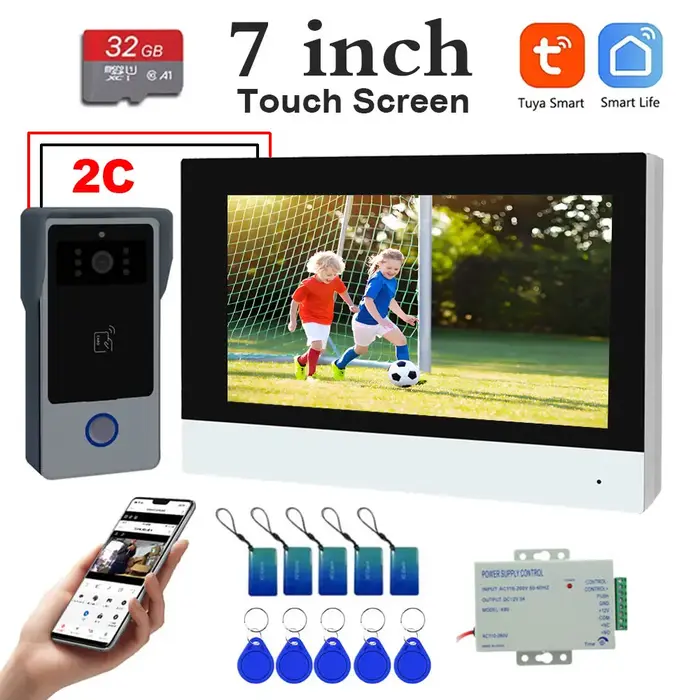 Nouveau système d'interphone vidéo Wifi intelligent à 2 fils Tuya