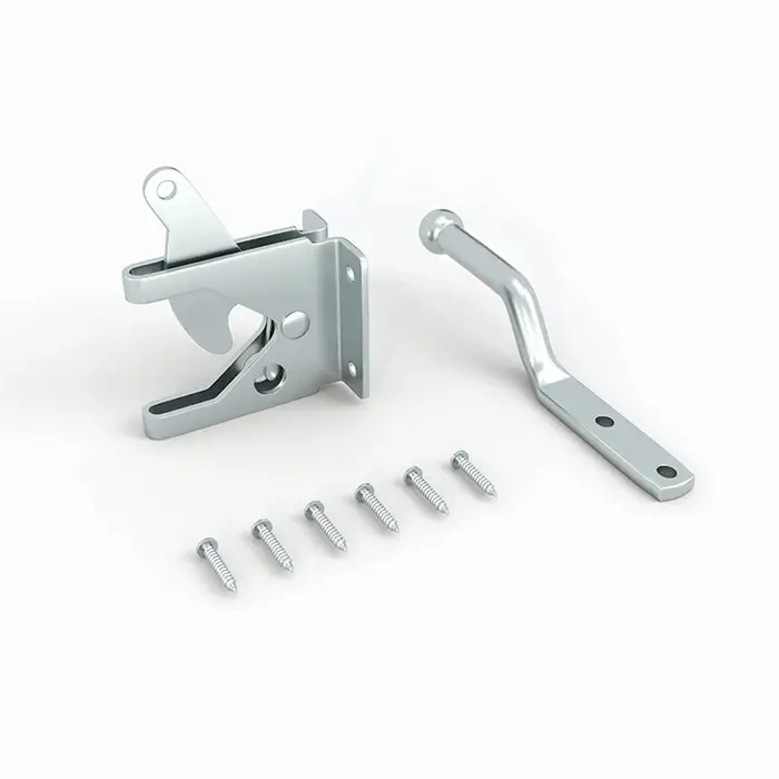 Loquet de Porte de Clôture en Acier au Carbone, Noir, Serrure Galvanisée Galvanisée, Charnière